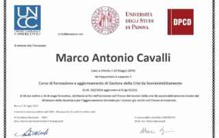 gestori crisi da sovrindebitamento. Conseguita formazione dall'avvocato Marco Cavalli